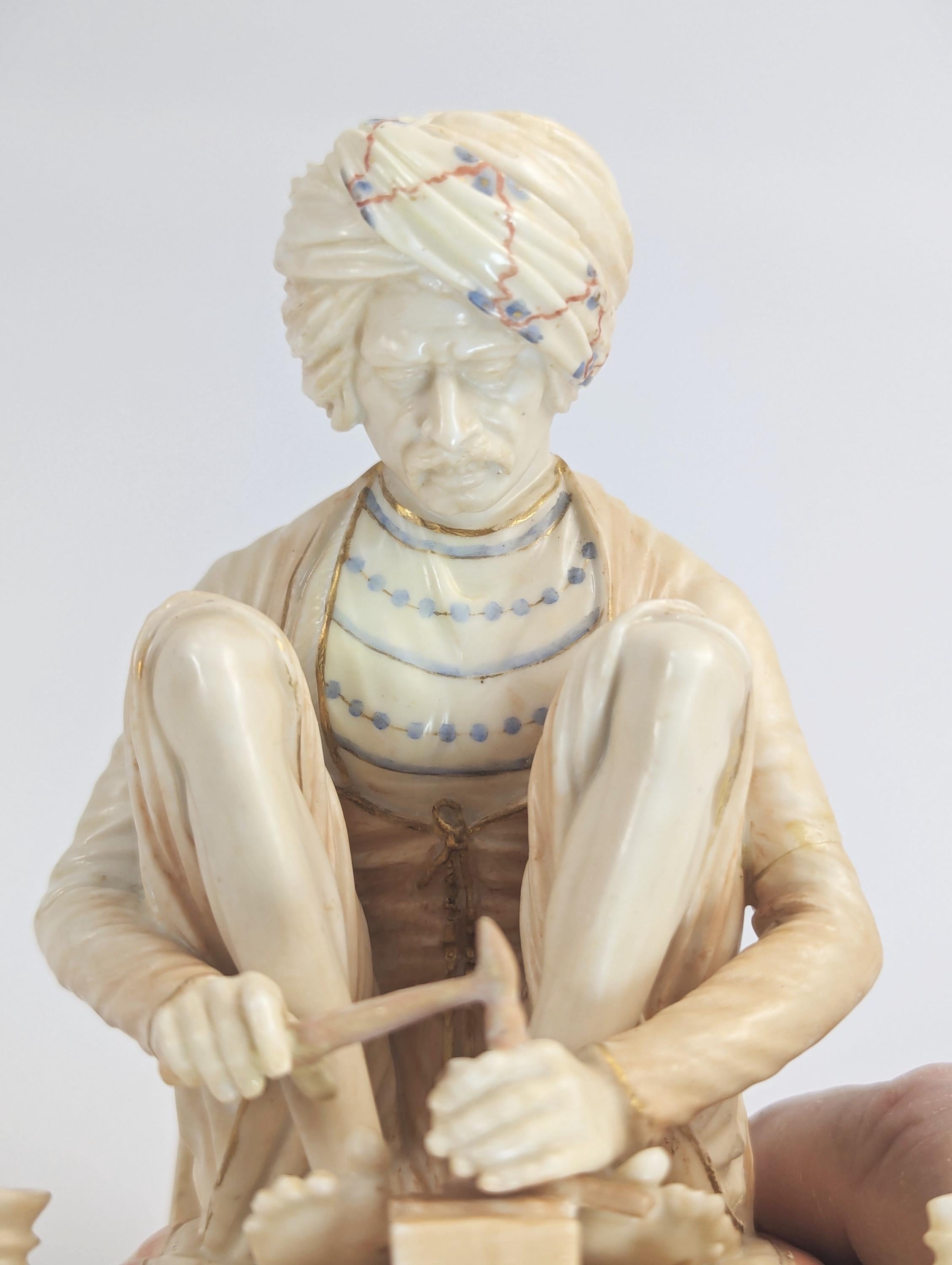 Royal Worcester Porcelain Figure: Karan Singh, The Trinket Maker (1888)