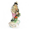 Early Derby soft-paste porcelain figurine "Piper" musician with pipe and tabor, c 1765, hand-painted and gilded, with patch marks