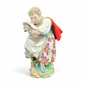 Rare Derby Porcelain Figurine: Girl with Macaroni Cat, c.1775