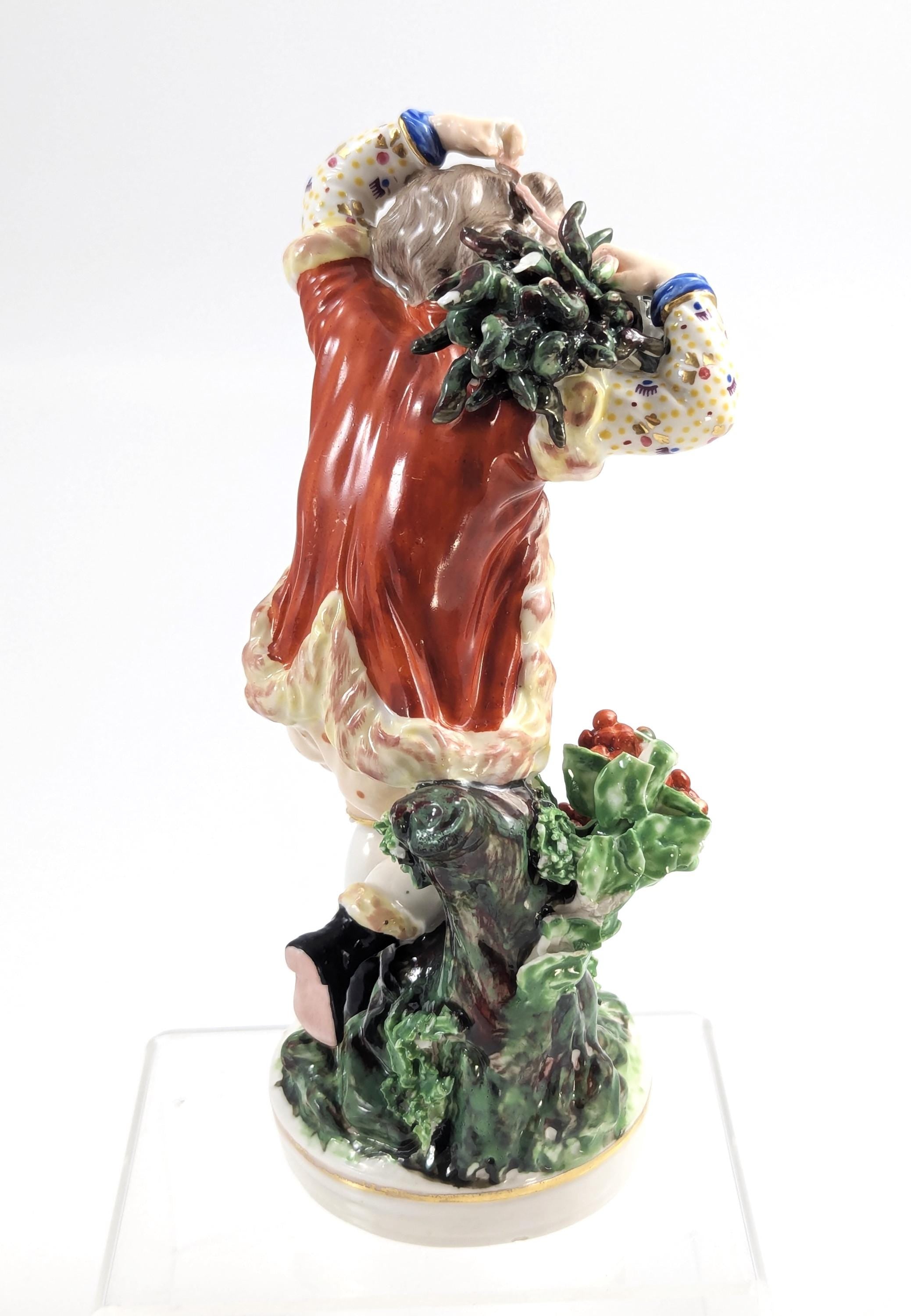 Antique Derby Porcelain Figurine, "Winter" ,c. 1760s