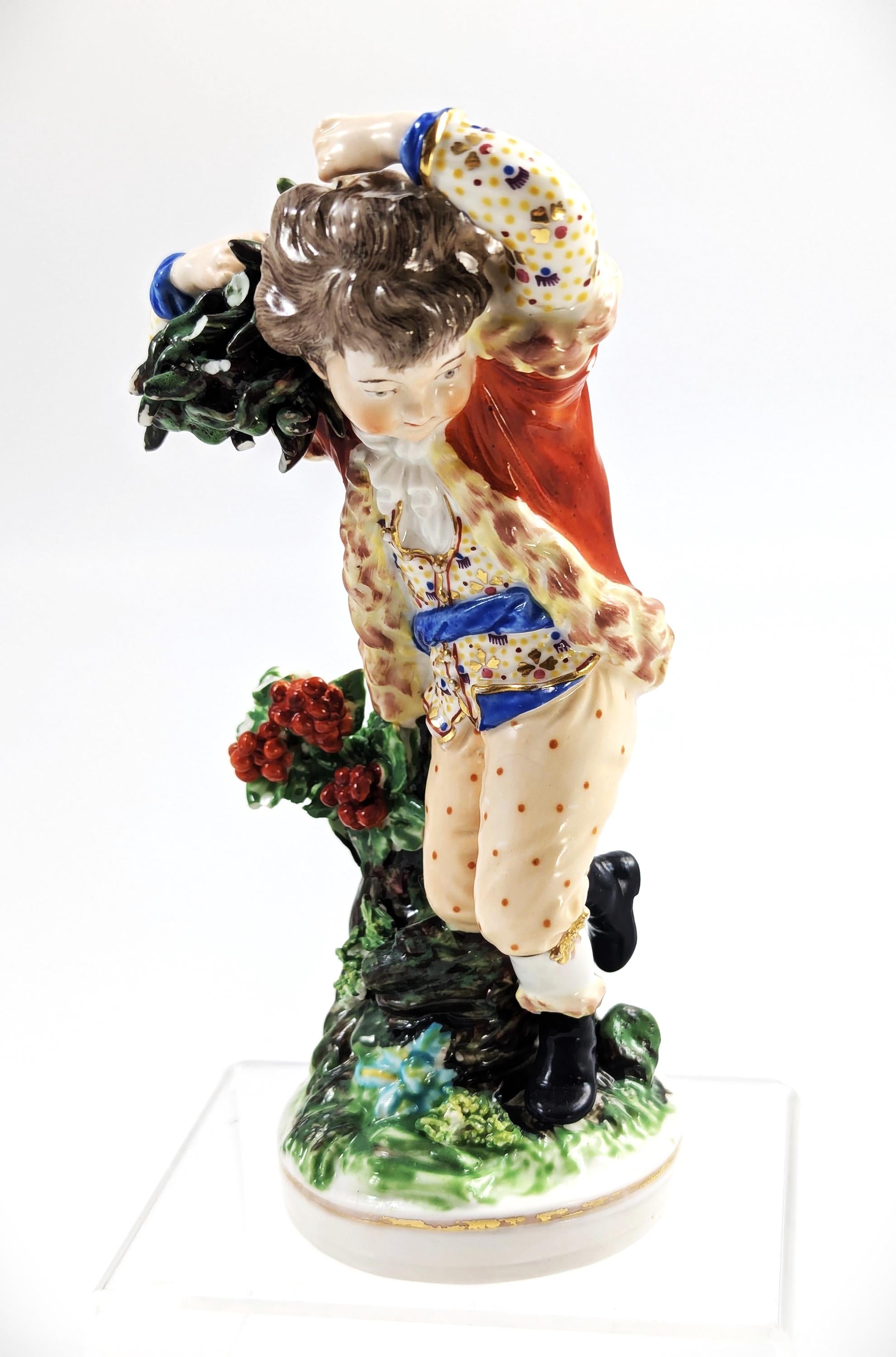 Antique Derby Porcelain Figurine, "Winter" ,c. 1760s