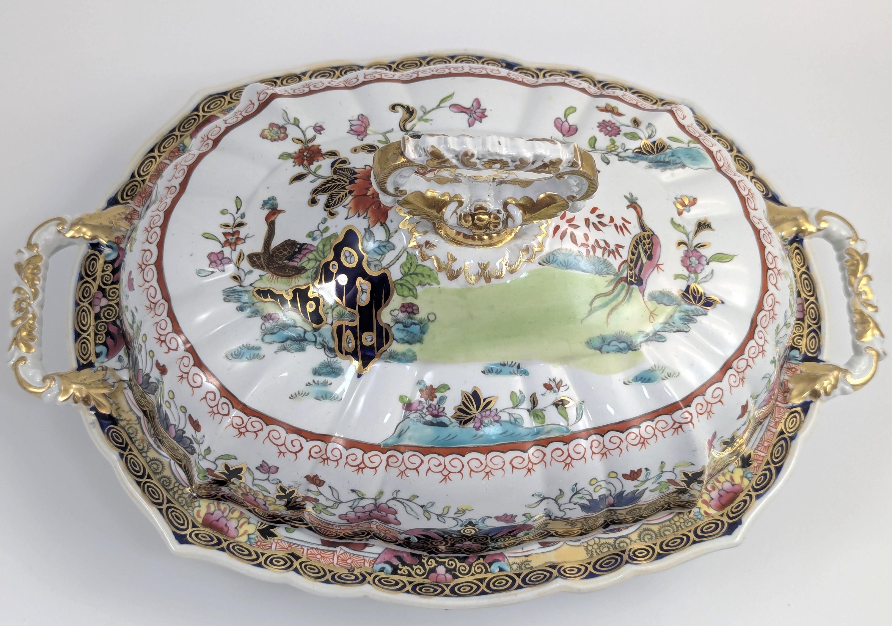 Antique Mason's Ironstone Tureen: Chinoiserie Mandarin Pattern, c. 1815-1830