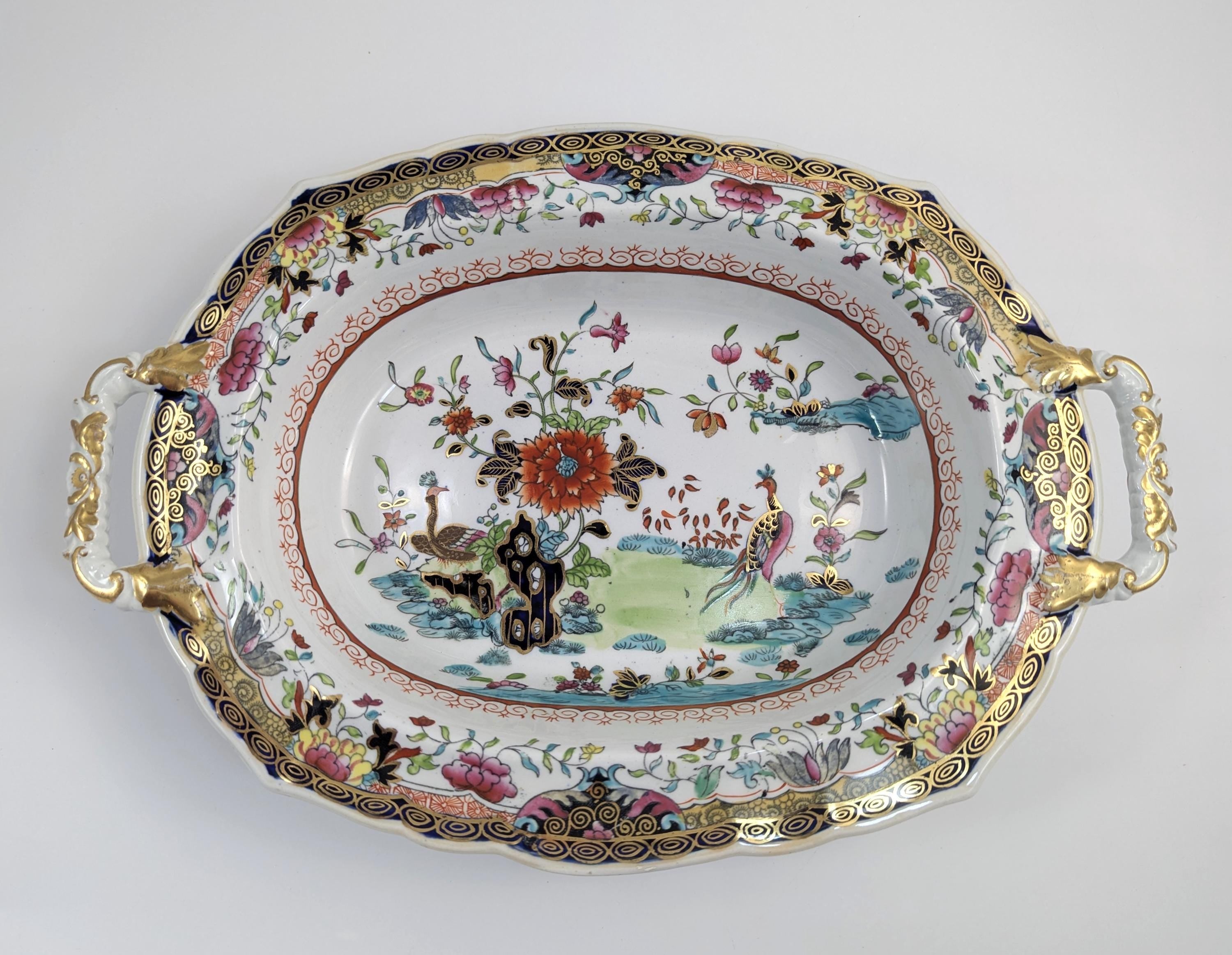 Antique Mason's Ironstone Tureen: Chinoiserie Mandarin Pattern, c. 1815-1830