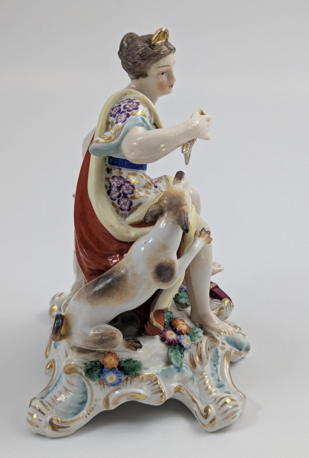 Rare Chelsea Porcelain Diana Figurine: Antique English Rococo, Gold Anchor Mark