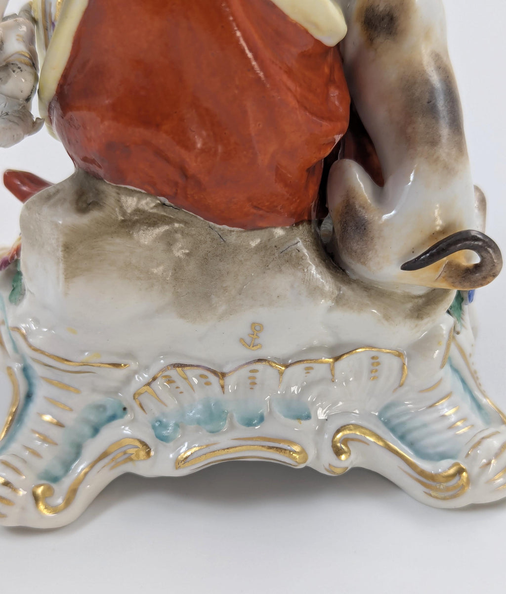 Rare Chelsea Porcelain Diana Figurine: Antique English Rococo, Gold Anchor Mark
