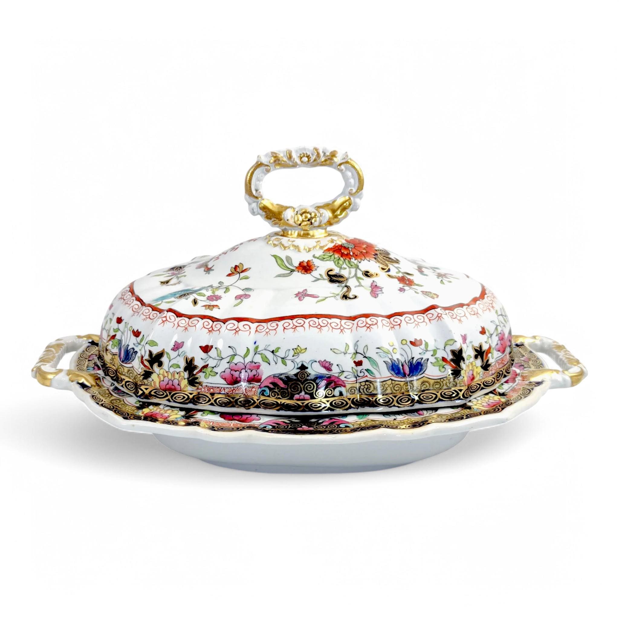 Antique Mason's Ironstone Tureen: Chinoiserie Mandarin Pattern, c. 1815-1830