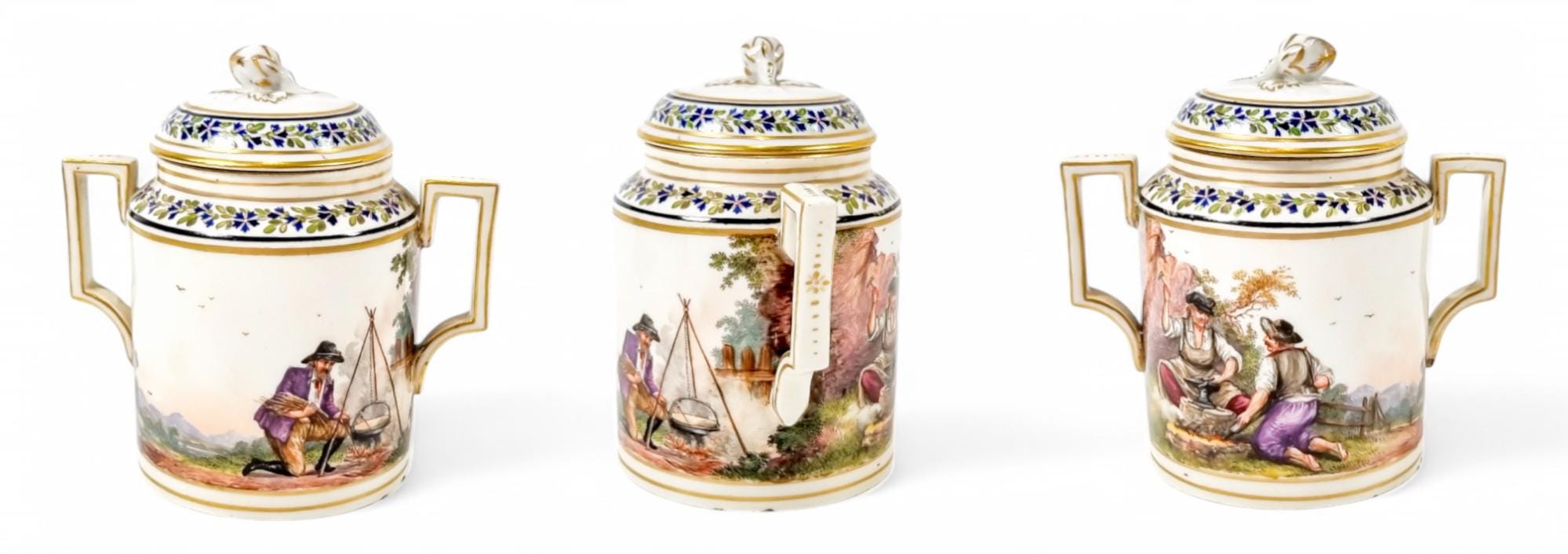 Russian Imperial Porcelain Manufactory Catherine II tête-à-tête coffee service, St. Petersburg, c. 1762-1796