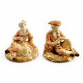 Antique Royal Worcester Porcelain Figurines: Lounging Musicians, 1913