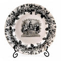 Antique Copeland Transferware Plate: Odd Fellows Widows & Orphans, c. 1840s