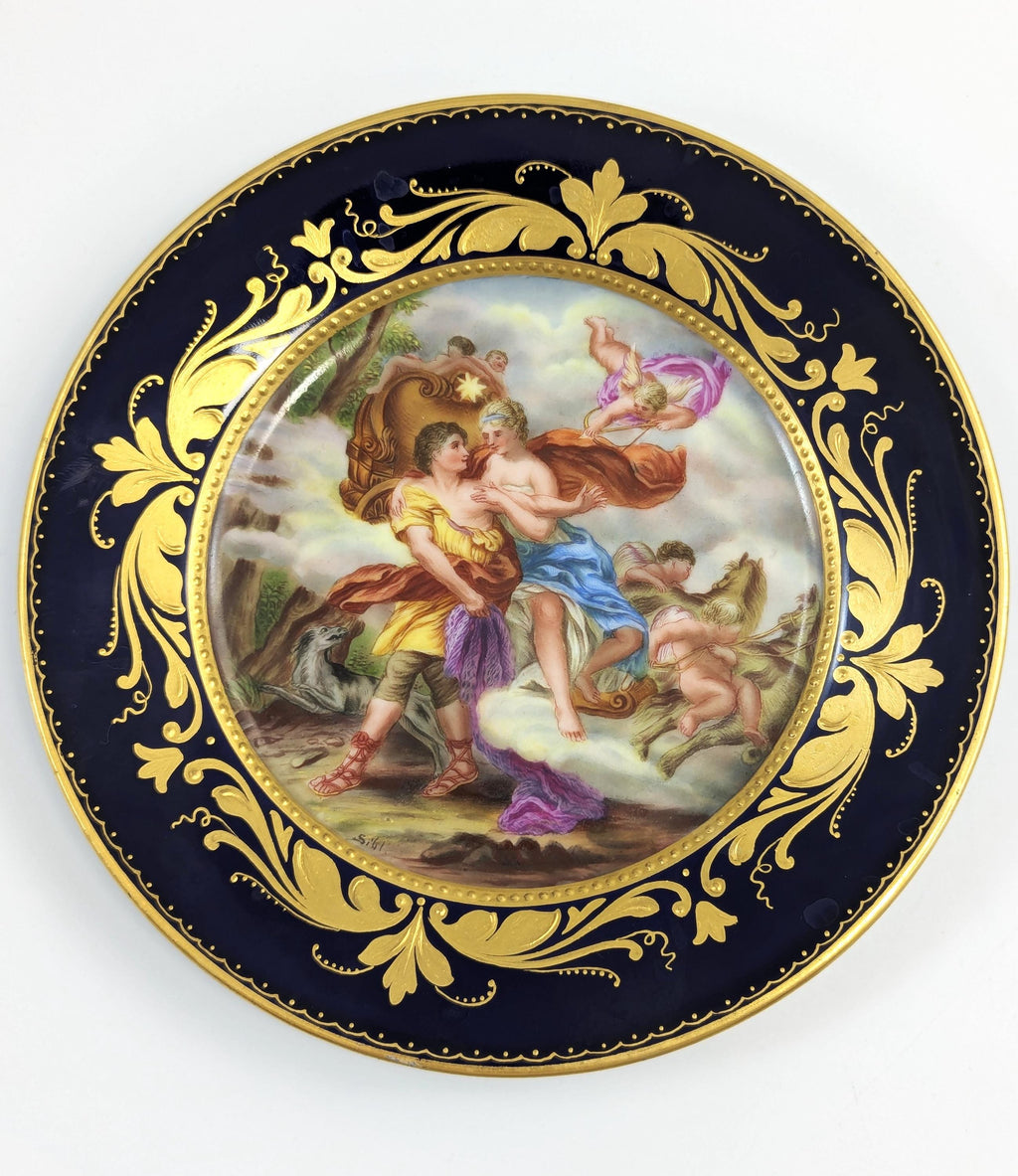 Antique Royal Vienna Porcelain Plate: Aurora and Cephalus, Signed Sibl