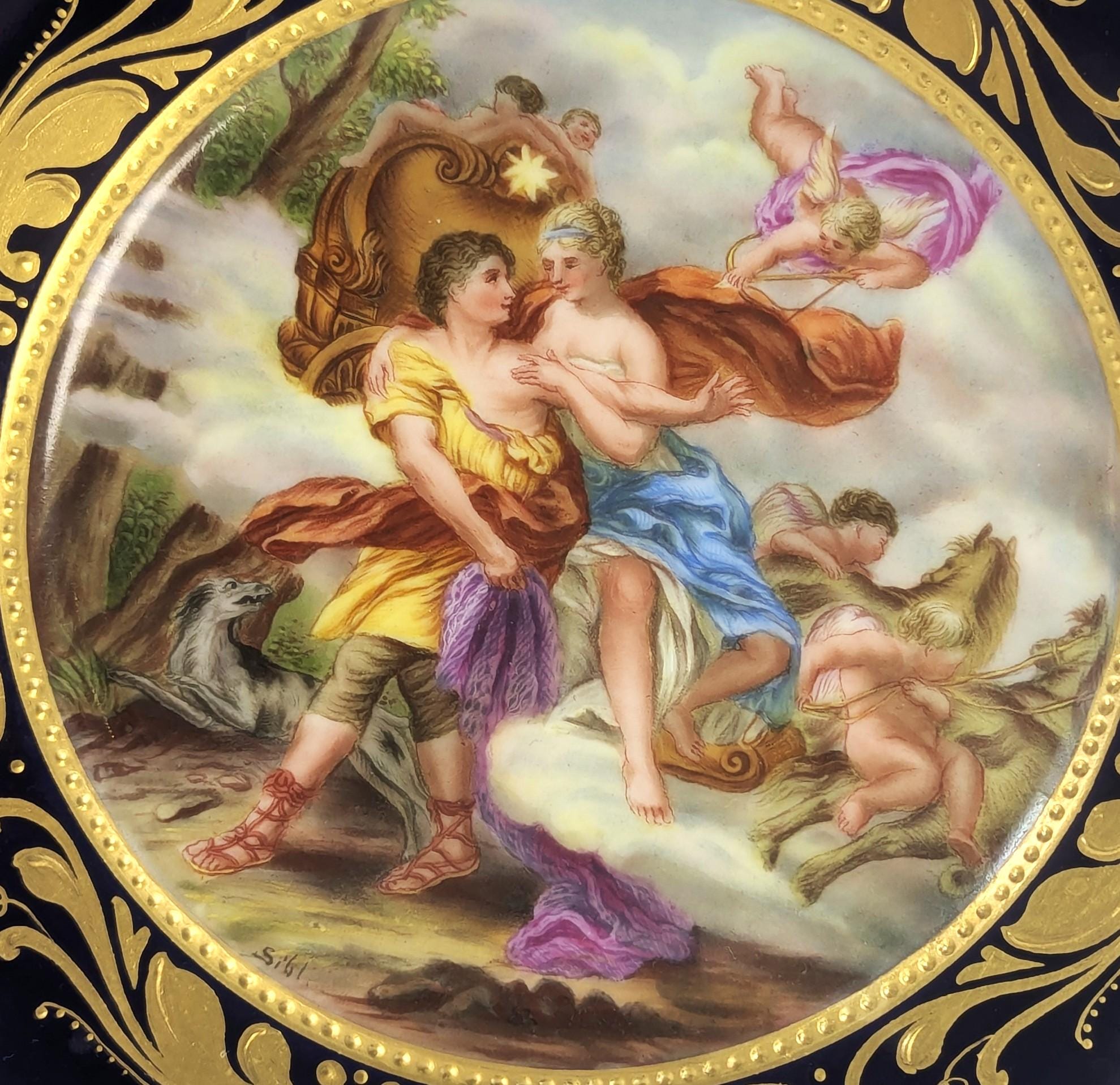Antique Royal Vienna Porcelain Plate: Aurora and Cephalus, Signed Sibl
