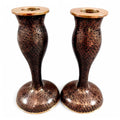 Antique Chinese Cloisonné Candlesticks: Floral Enamelware, 19th Century