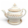 Antique Flight & Barr Worcester Teapot with Stand: Gold Floral, c. 1793-1804
