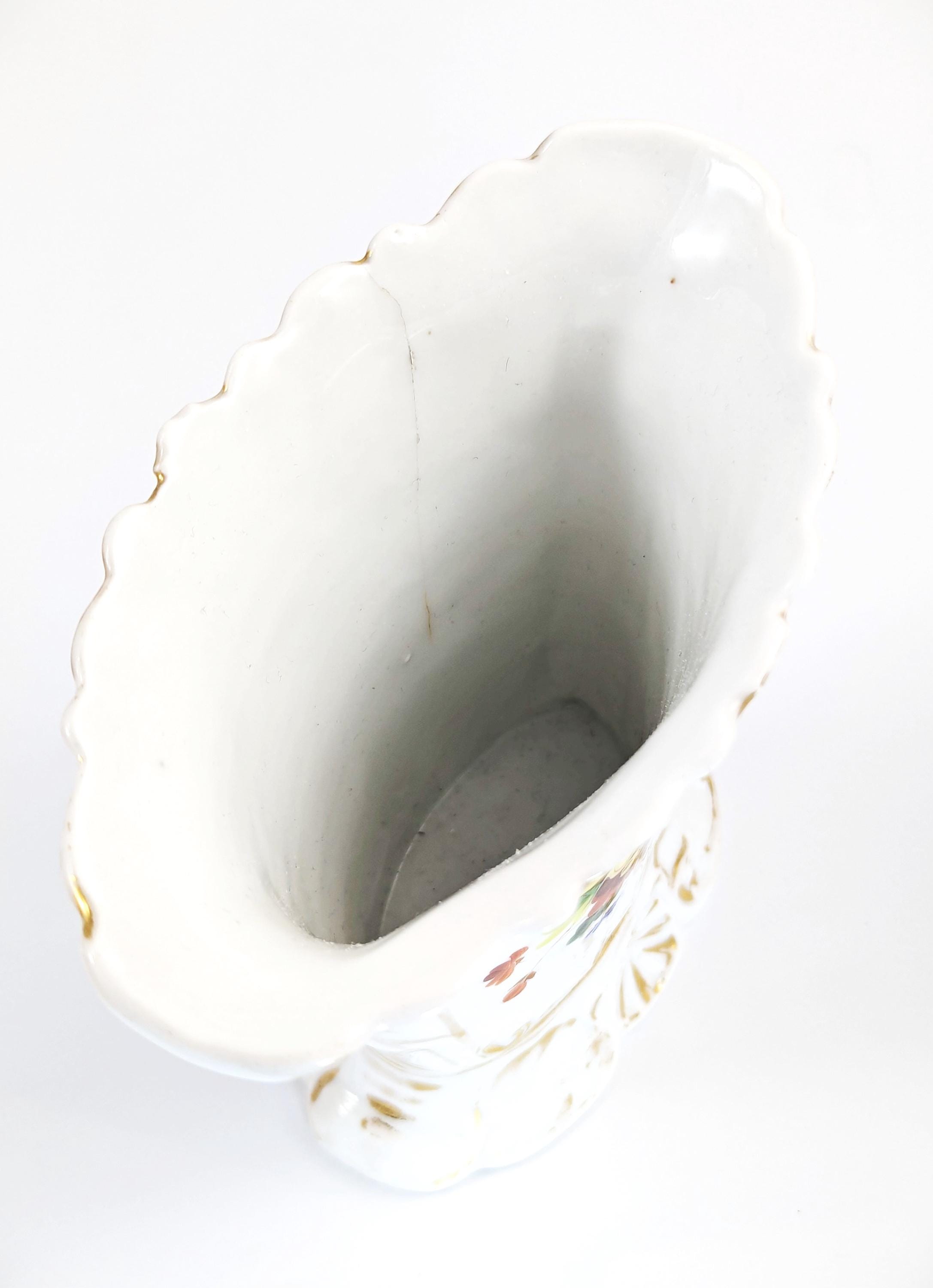 Antique Old Paris Porcelain Vase: Hand-Painted Floral Rococo Decor