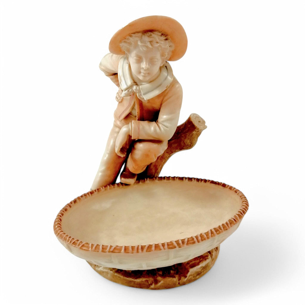 Royal Worcester Figurine: James Hadley Boy in Tree Bonbon Dish, 1889