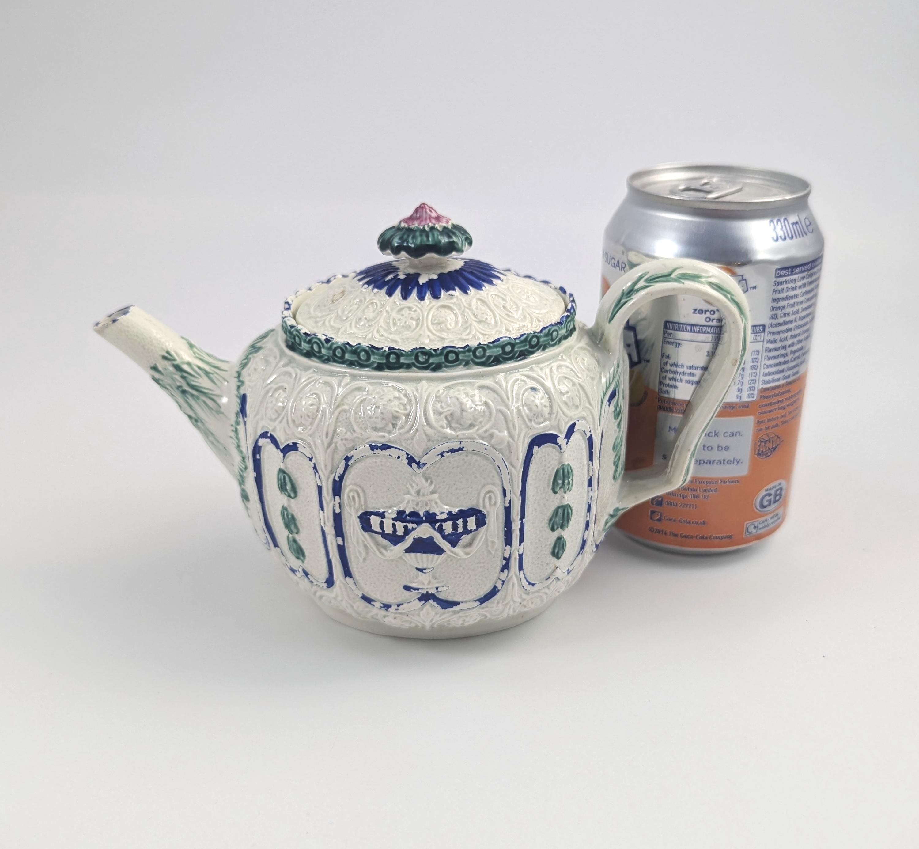 Antique Enoch Wood & Sons Teapot: 18th Century English Pottery