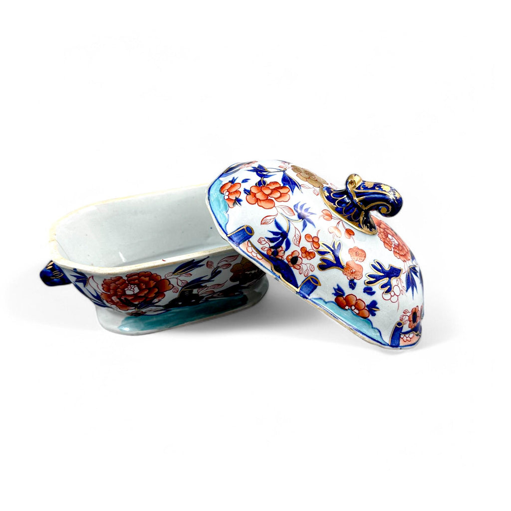 Antique Mason's Ironstone Sauce Tureen: Hand-Painted Imari Oyster Pattern, c.1815