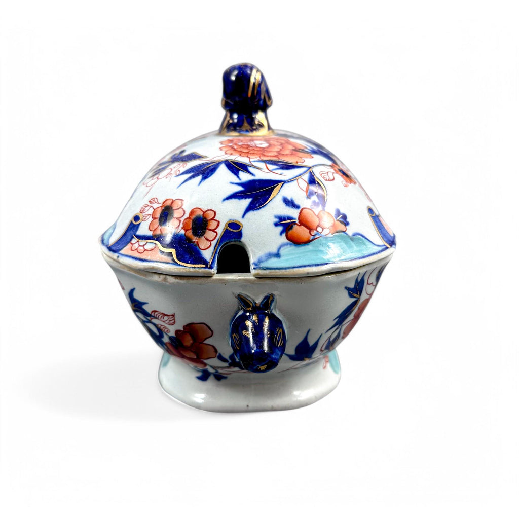 Antique Mason's Ironstone Sauce Tureen: Hand-Painted Imari Oyster Pattern, c.1815
