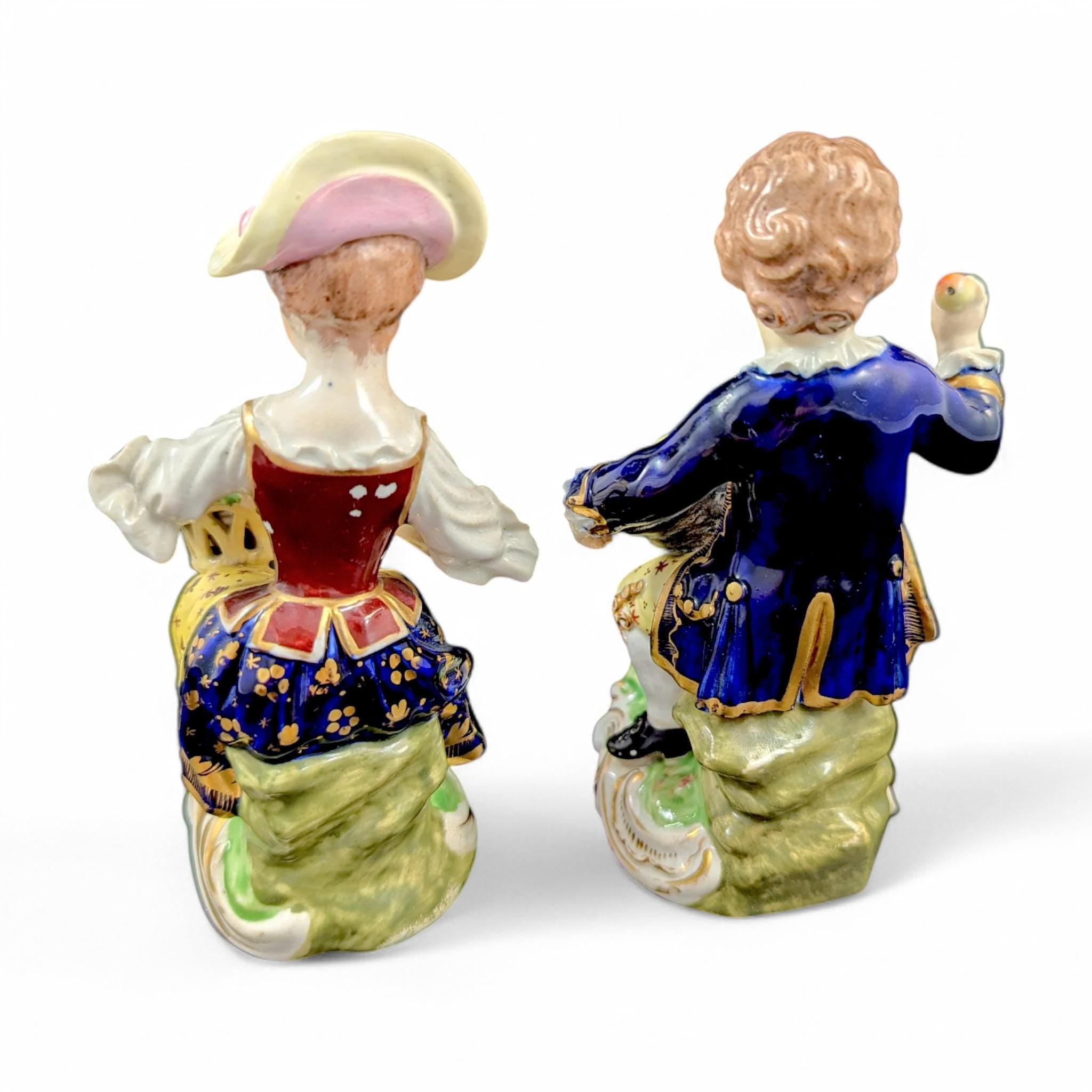 Antique Derby Porcelain Figurines: Georgian Rococo "Young Gardeners" Pair