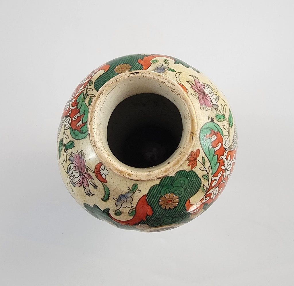 Miles Mason Ironstone Vase: Hand-Painted Chinoiserie, c. 1810