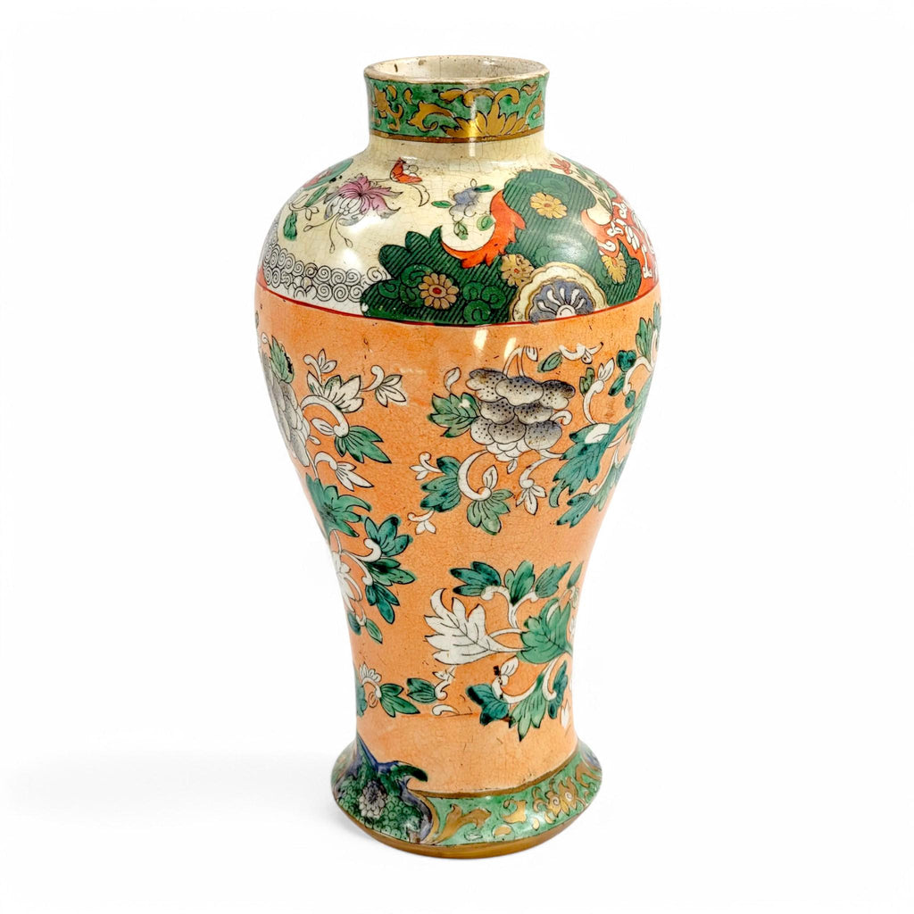 Miles Mason Ironstone Vase: Hand-Painted Chinoiserie, c. 1810