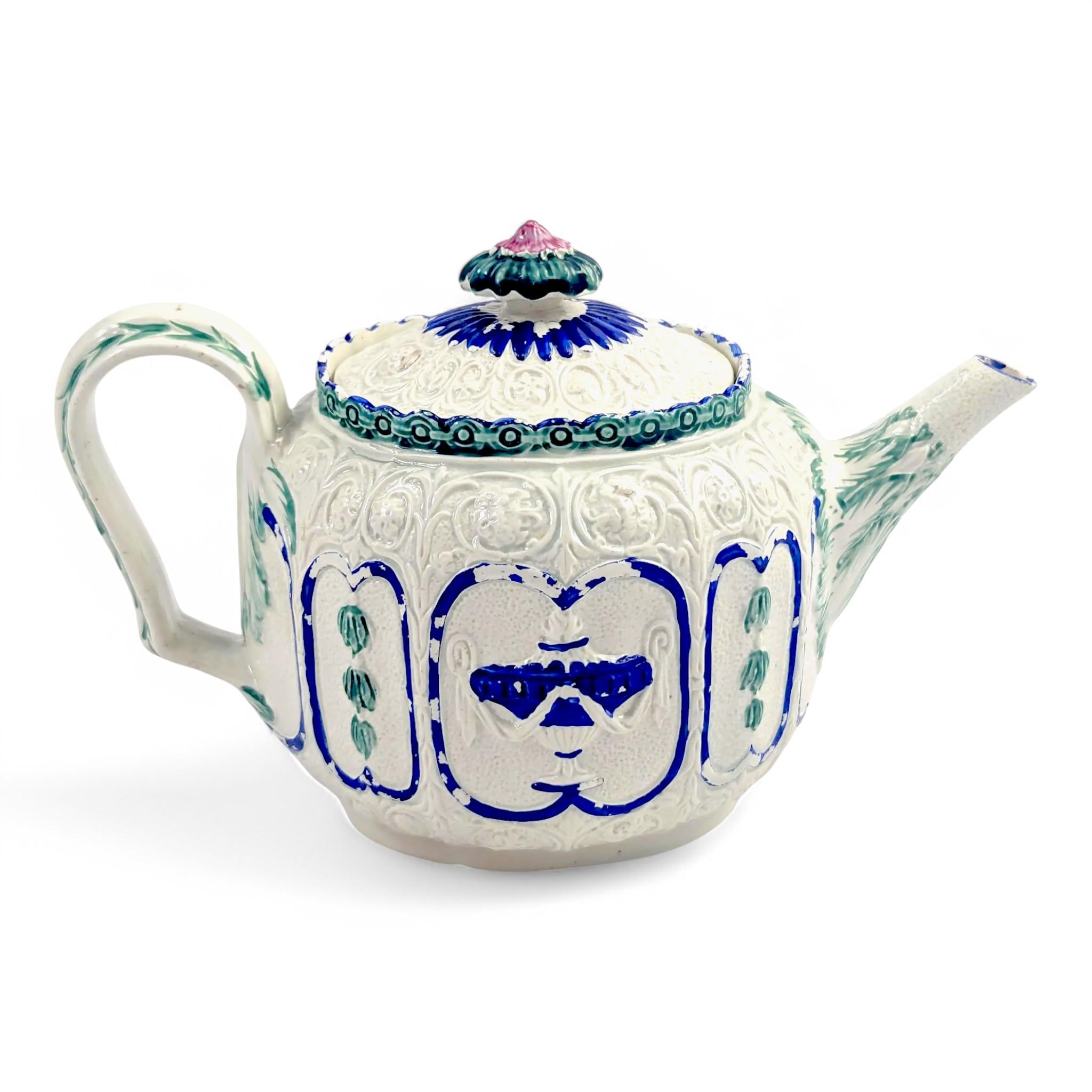 Antique Enoch Wood & Sons Teapot: 18th Century English Pottery