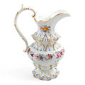 Antique Dresden Porcelain Jug: Hand-Painted Floral Spray, Gilded Accents