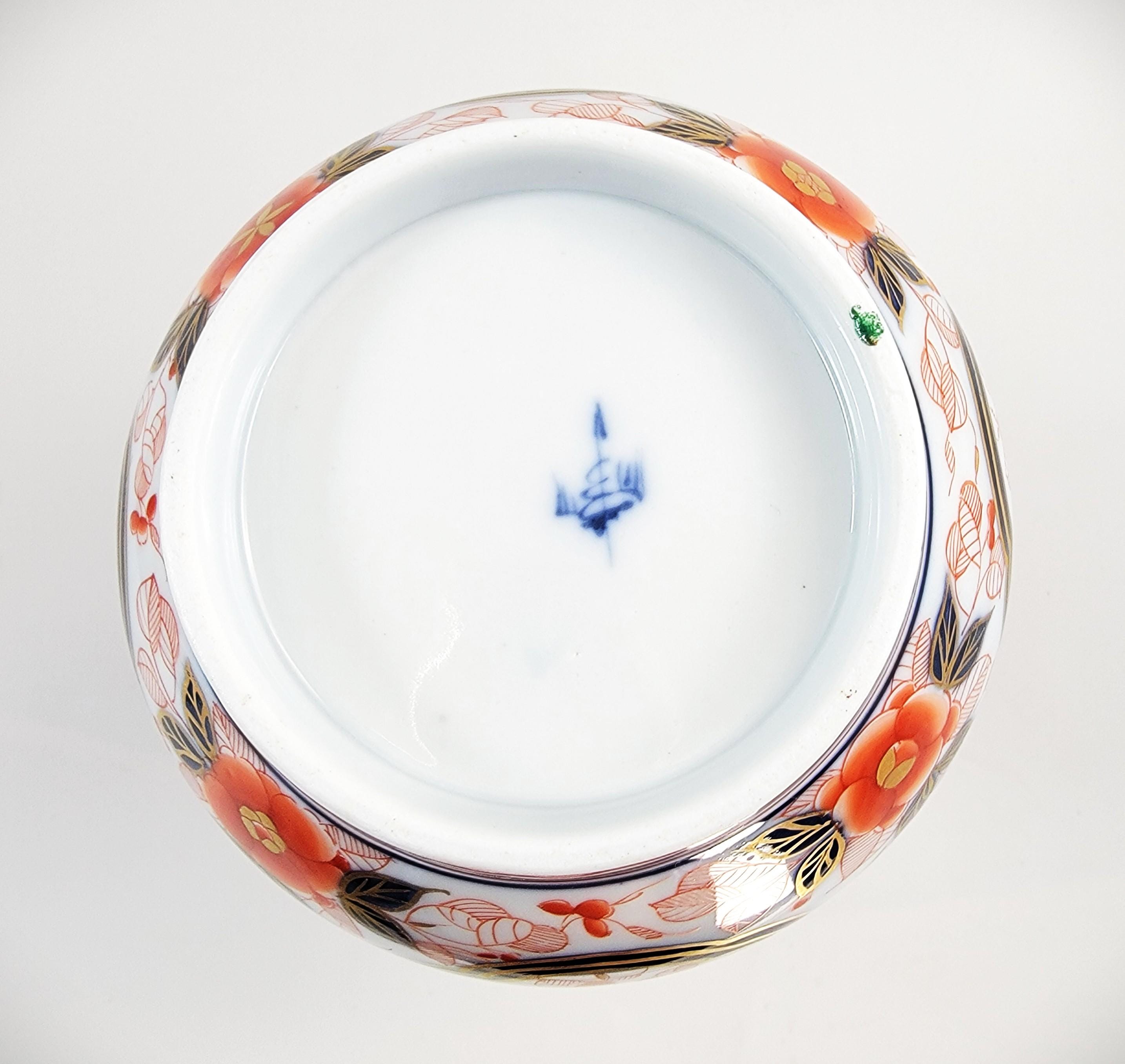 Rare French Imari Porcelain Vase: Hand-Painted Tinet, Montreuil c.1845 (21cm)