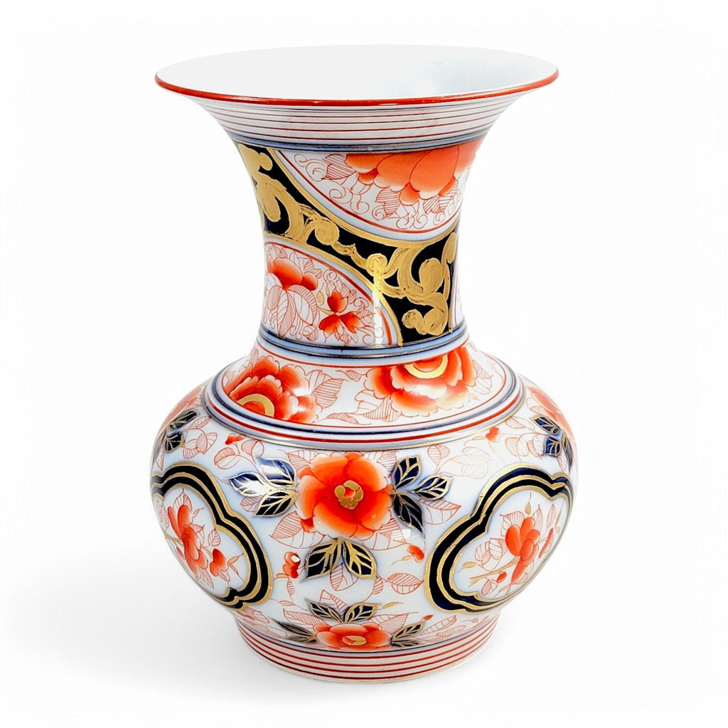 Rare French Imari Porcelain Vase: Hand-Painted Tinet, Montreuil c.1845 (21cm)