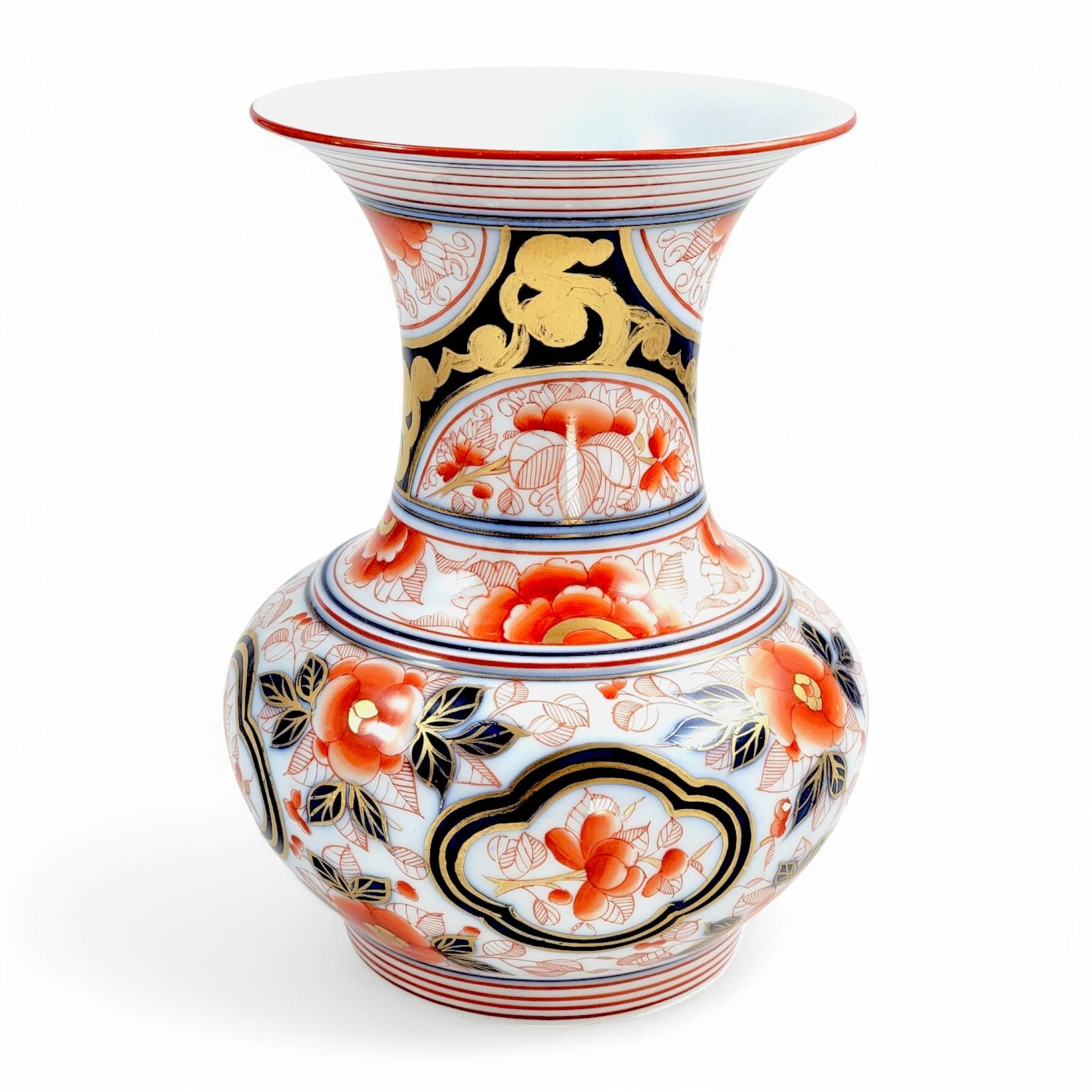 Rare French Imari Porcelain Vase: Hand-Painted Tinet, Montreuil c.1845 (21cm)