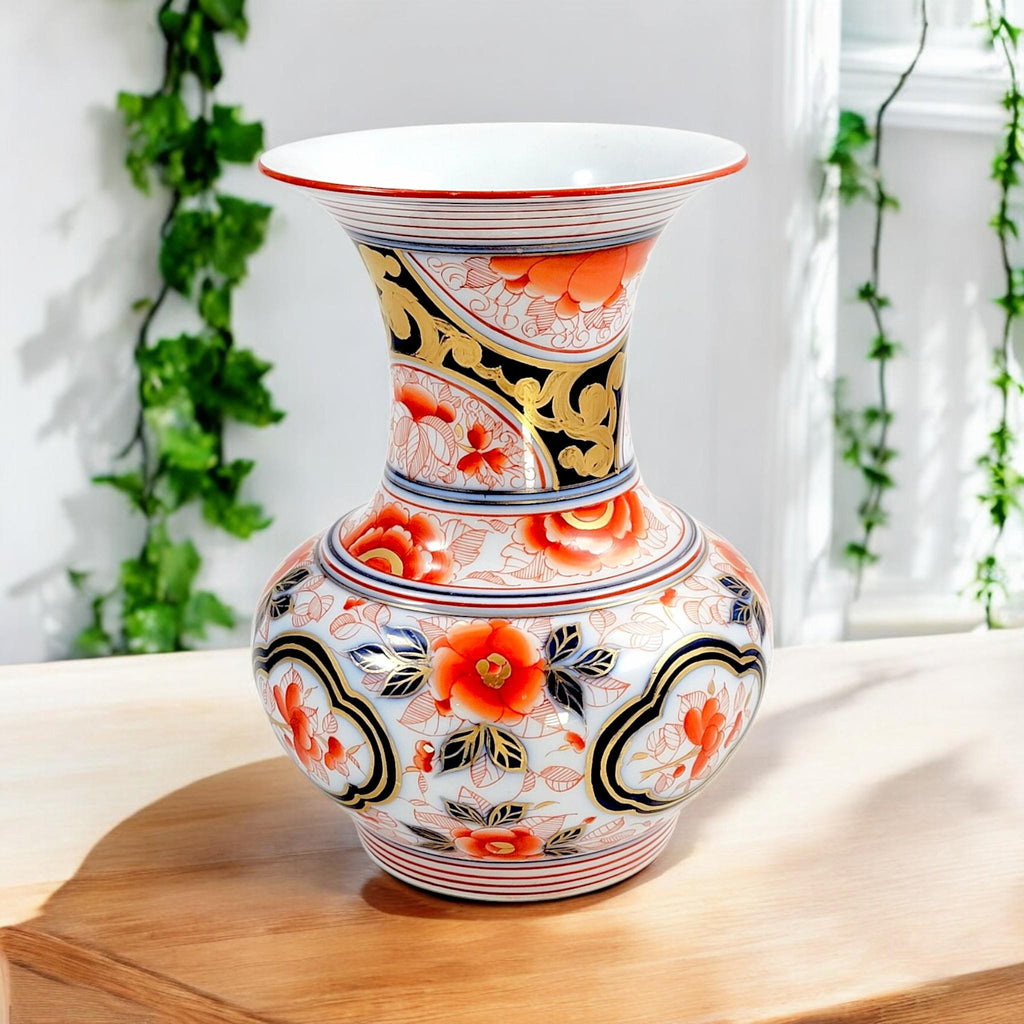 Rare French Imari Porcelain Vase: Hand-Painted Tinet, Montreuil c.1845 (21cm)