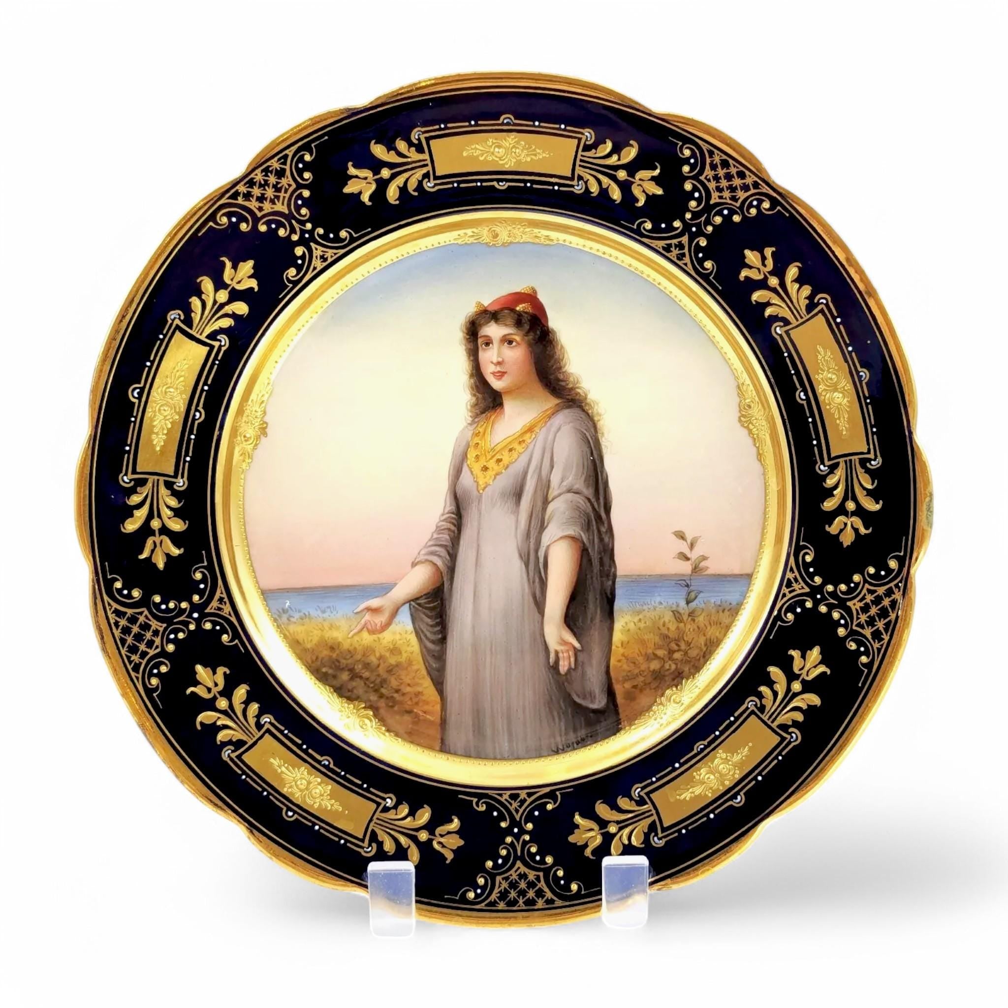 Royal Vienna Porcelain Cabinet Plate: Hand-Painted "Esther", c. 1850
