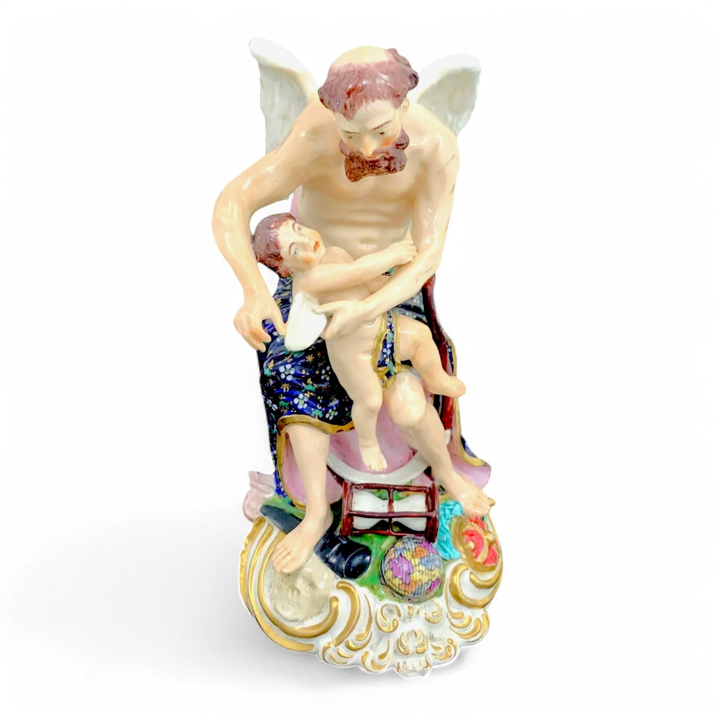 Early Derby Porcelain Figure: Time Clipping Wings of Love, c. 1765