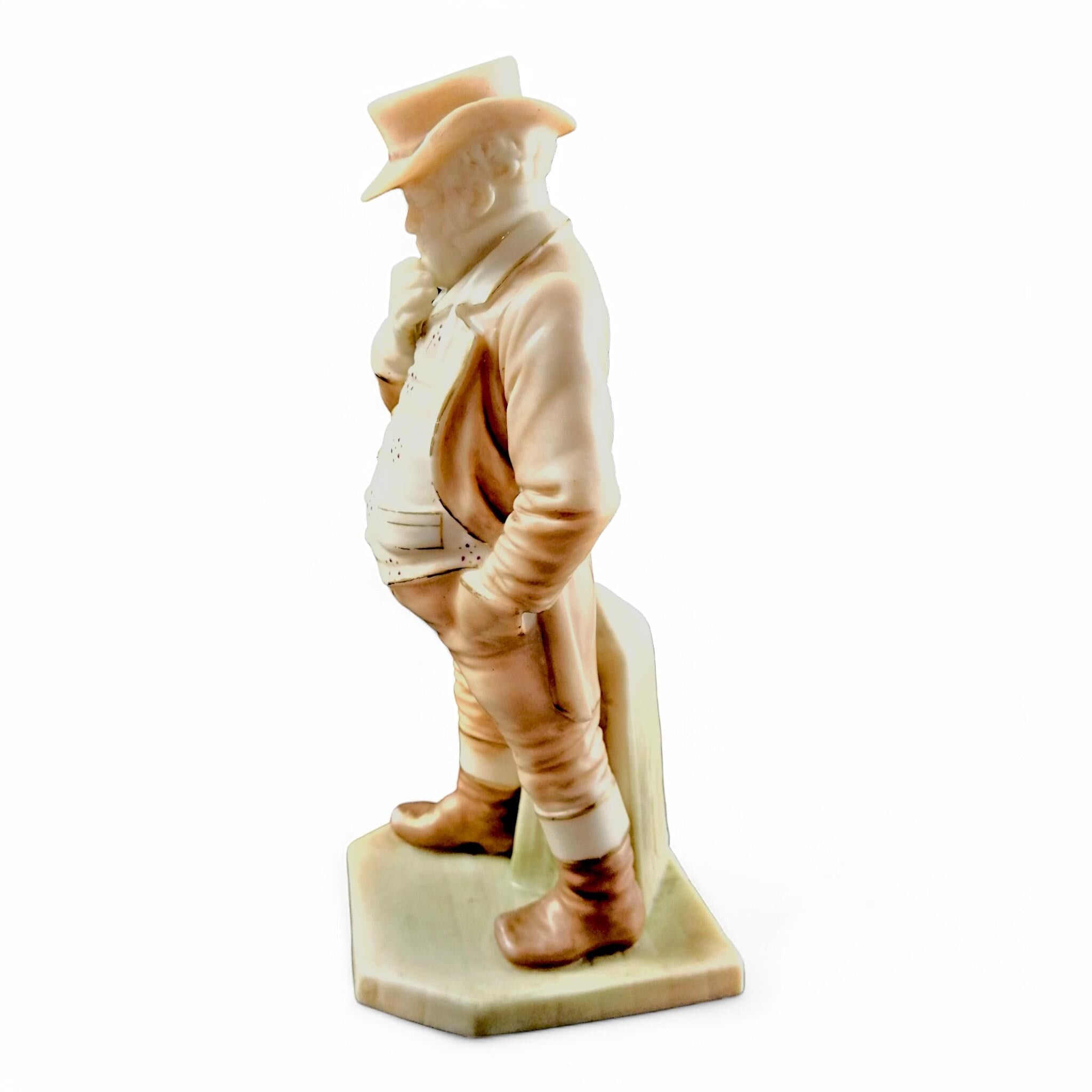 Royal Worcester John Bull Figurine: Antique Blush Ivory Porcelain, 1892