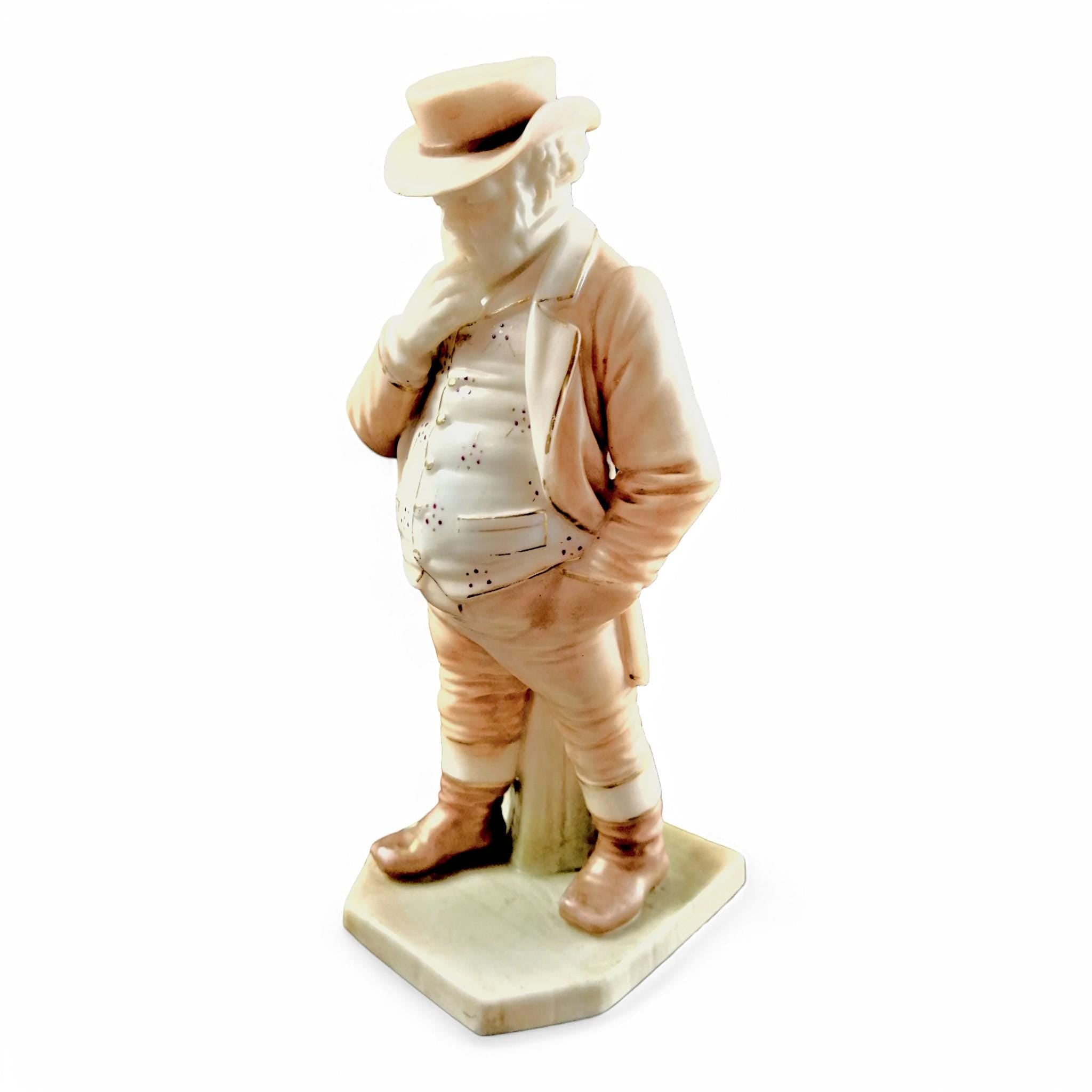 Royal Worcester John Bull Figurine: Antique Blush Ivory Porcelain, 1892
