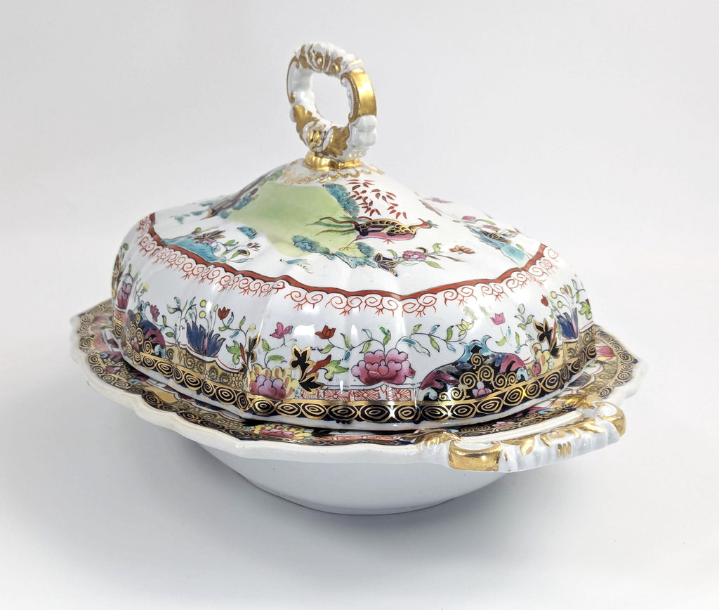 Antique Mason's Ironstone Tureen: Chinoiserie Mandarin Pattern, c. 1815-1830