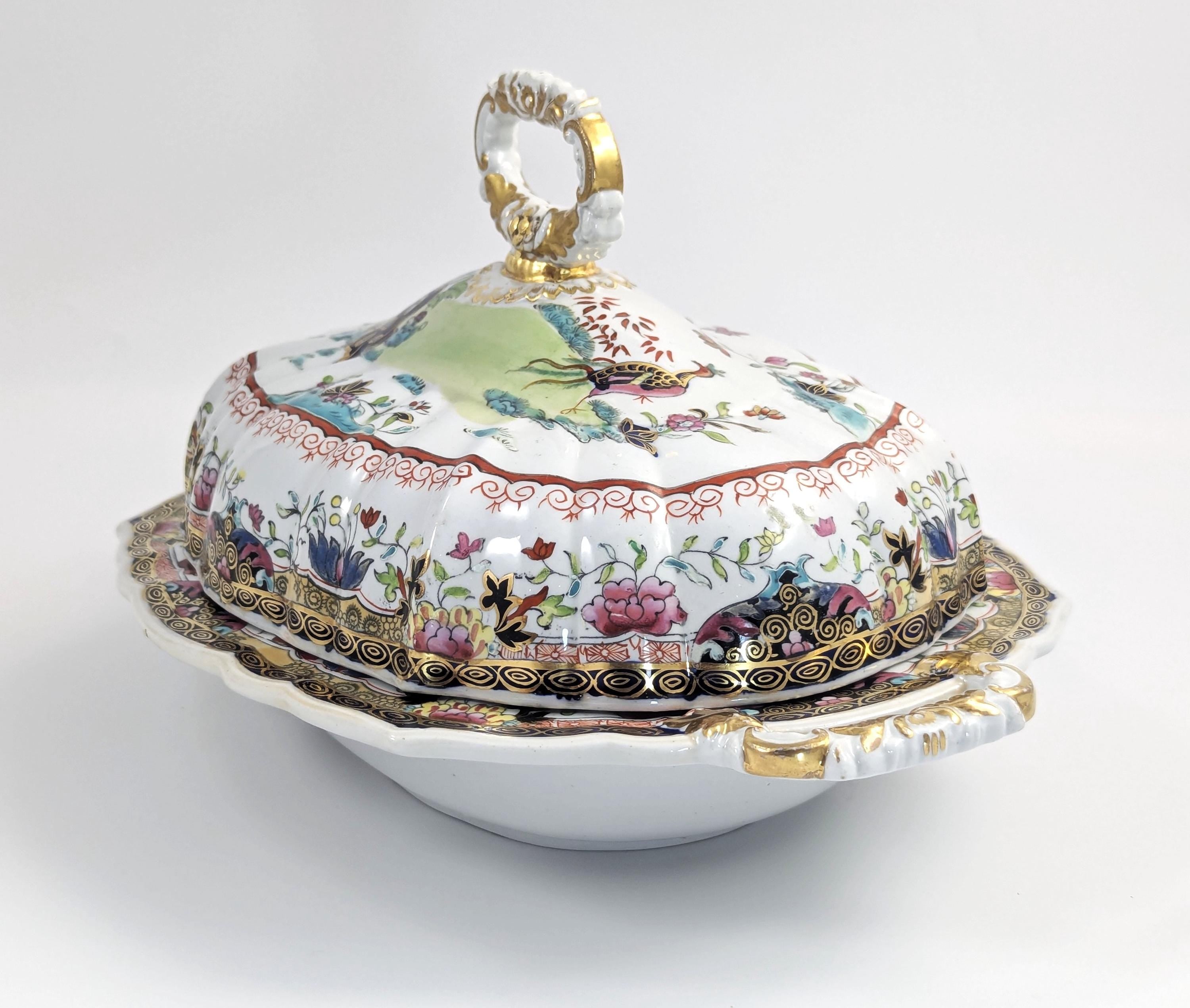 Antique Mason's Ironstone Tureen: Chinoiserie Mandarin Pattern, c. 1815-1830