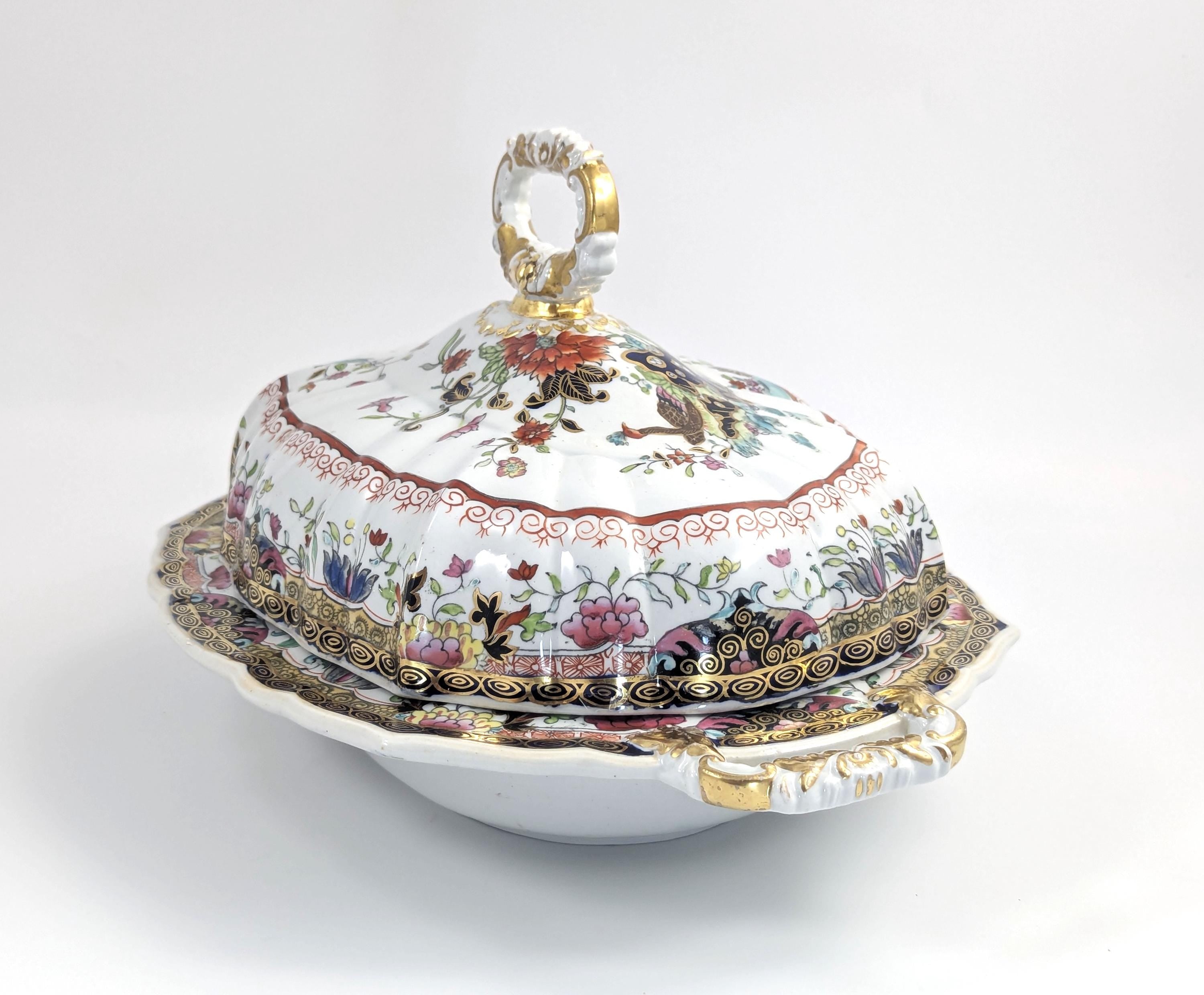 Antique Mason's Ironstone Tureen: Chinoiserie Mandarin Pattern, c. 1815-1830