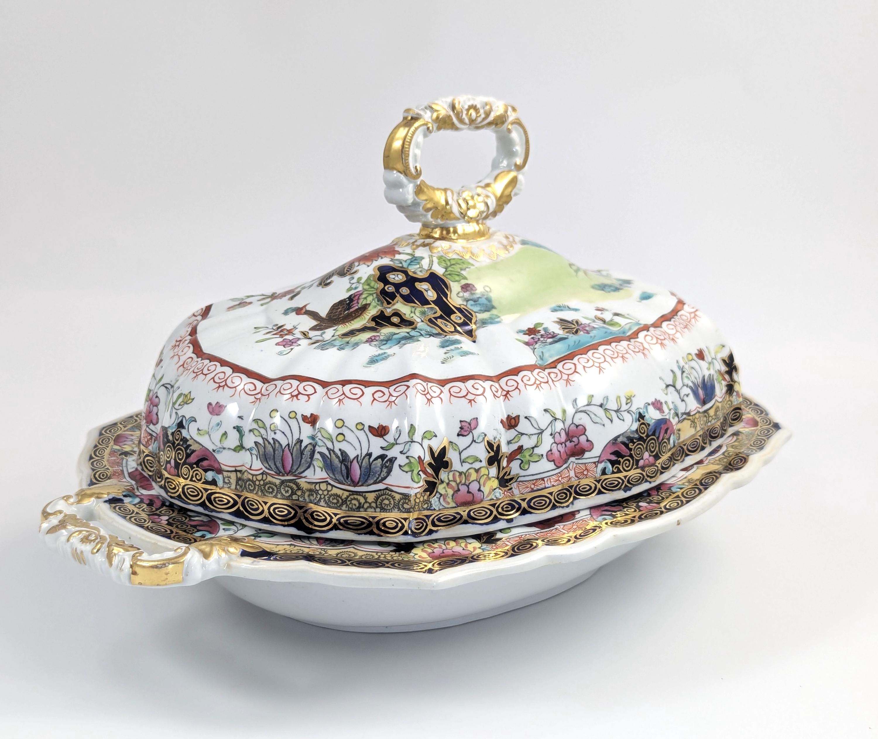 Antique Mason's Ironstone Tureen: Chinoiserie Mandarin Pattern, c. 1815-1830
