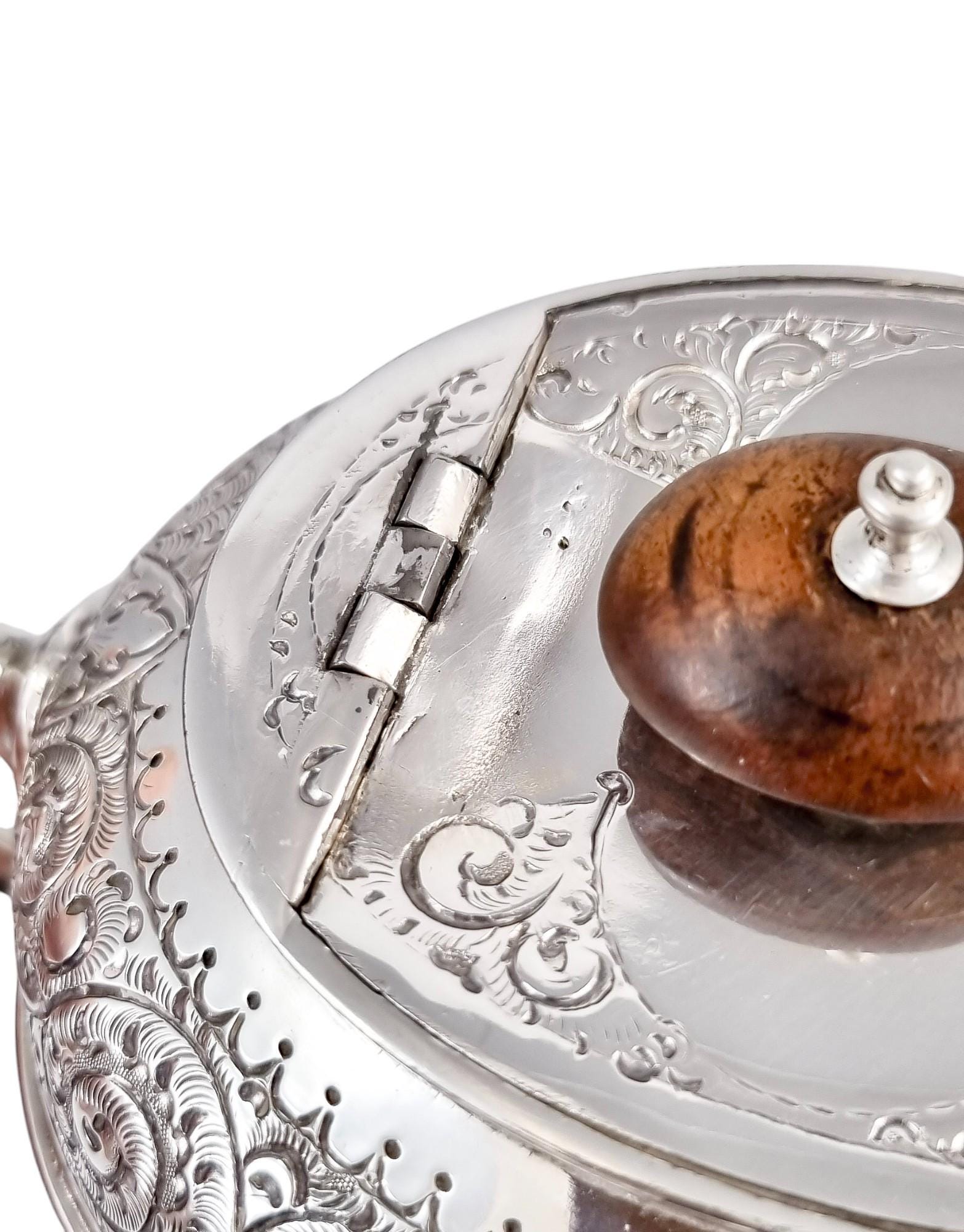 Antique Silver Plated Tea Set: Rococo Revival English Tableware