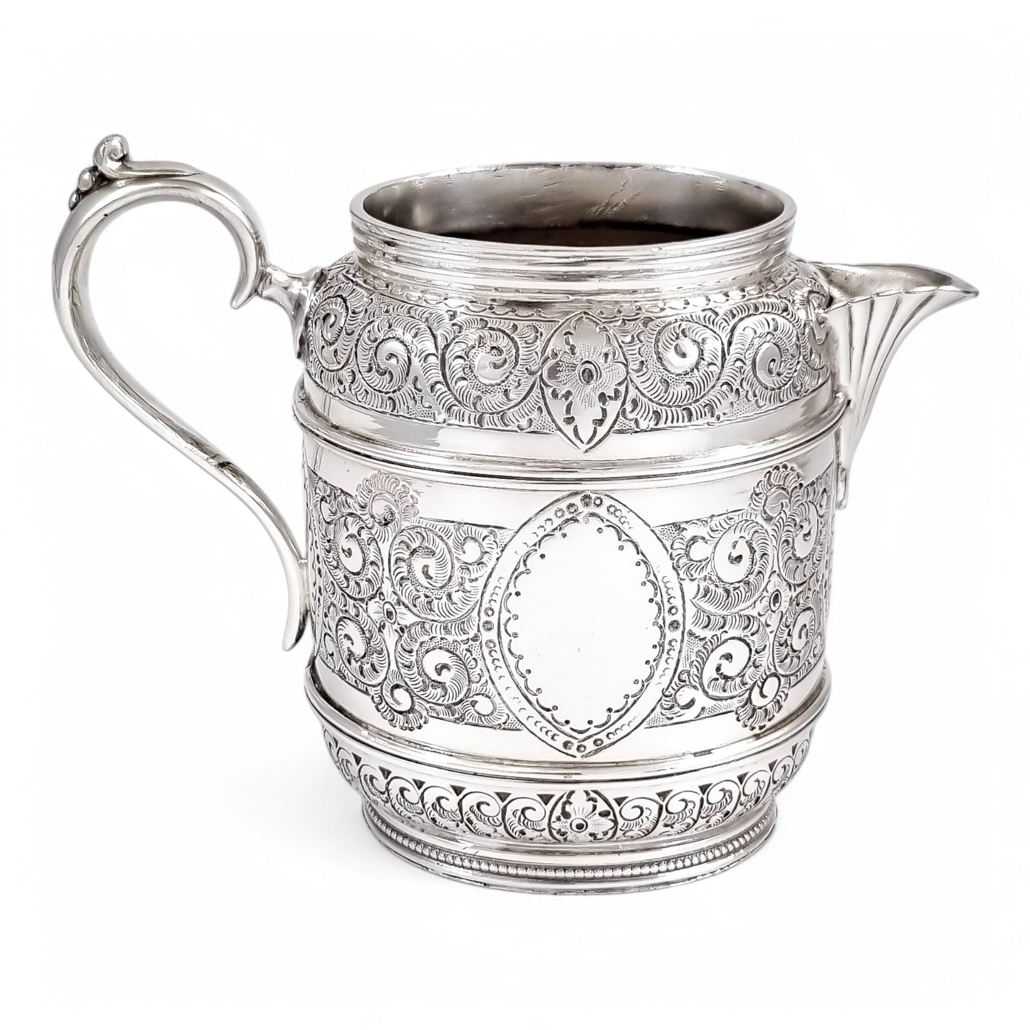 Antique Silver Plated Tea Set: Rococo Revival English Tableware