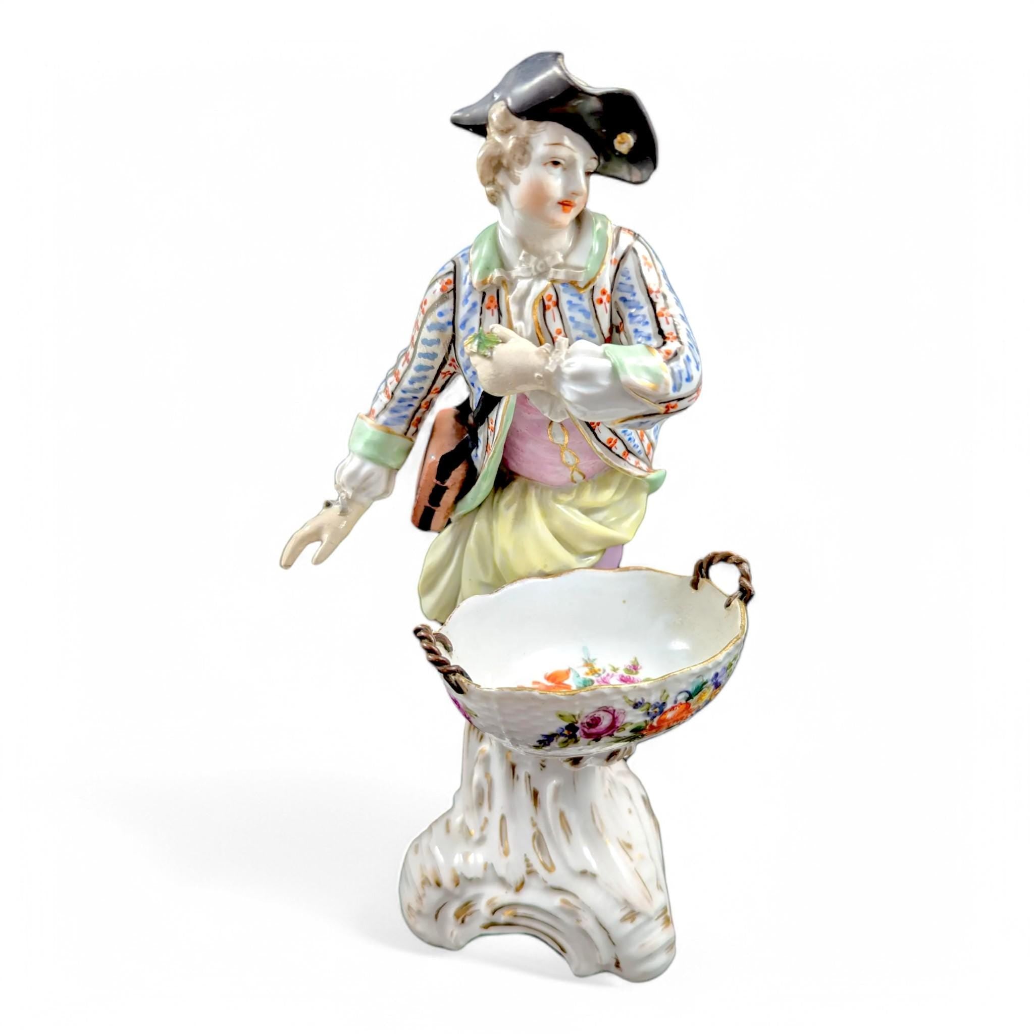 KPM Porcelain Figurine: Rococo Man with Sweetmeat Basket, c. 1790