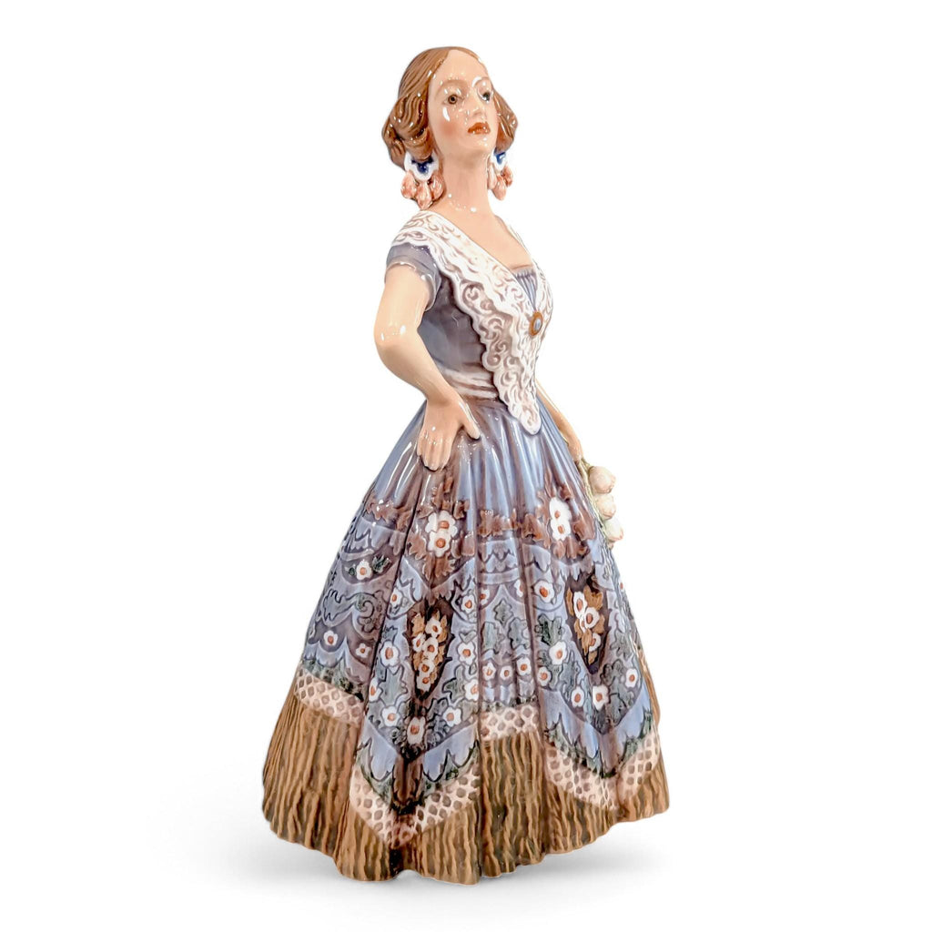Dahl Jensen Antique Porcelain Figurine: Spanish Dancer, Early Blue Design