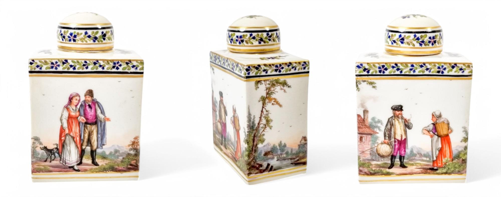 Russian Imperial Porcelain Manufactory Catherine II tête-à-tête coffee service, St. Petersburg, c. 1762-1796
