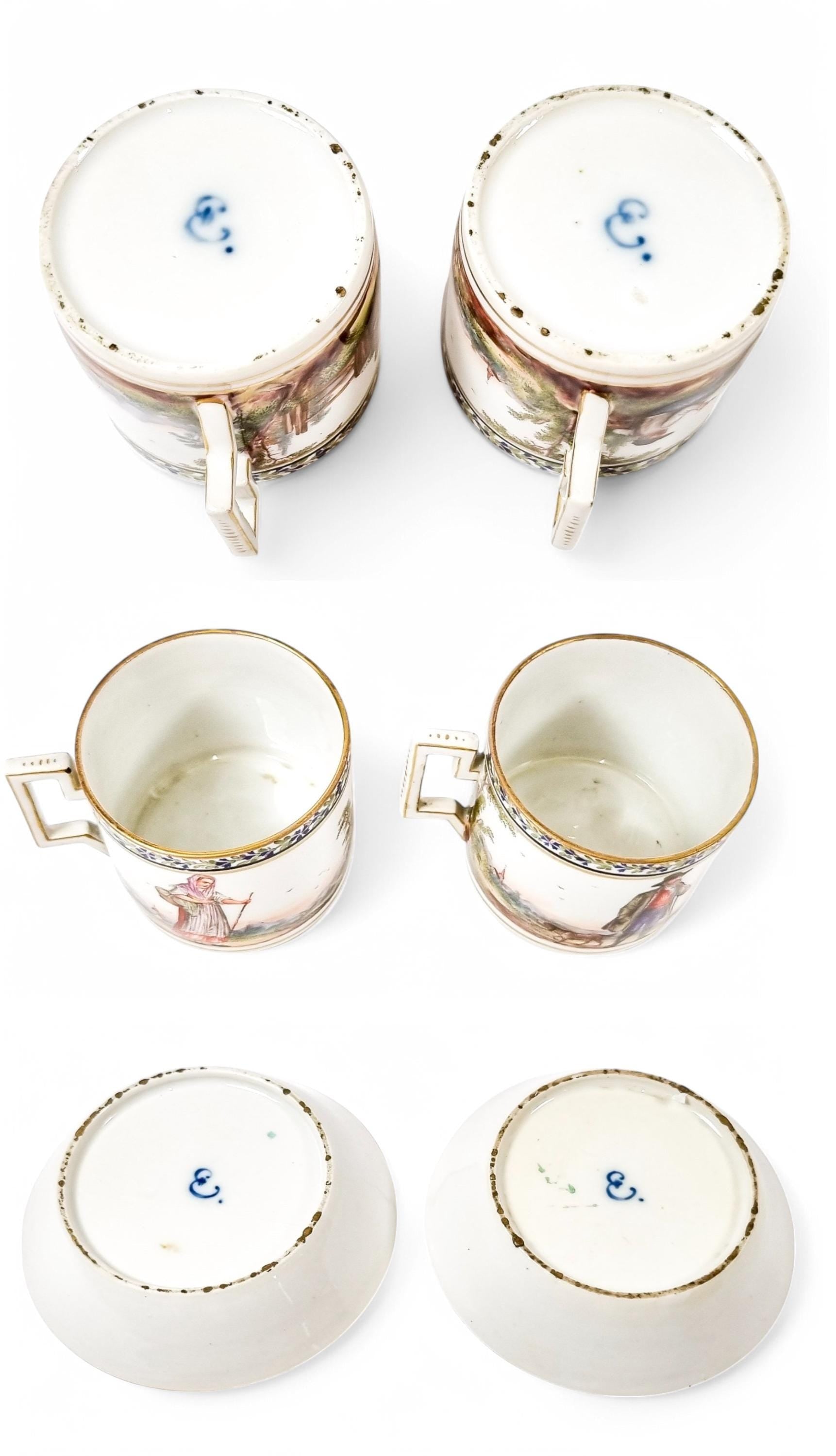 Russian Imperial Porcelain Manufactory Catherine II tête-à-tête coffee service, St. Petersburg, c. 1762-1796