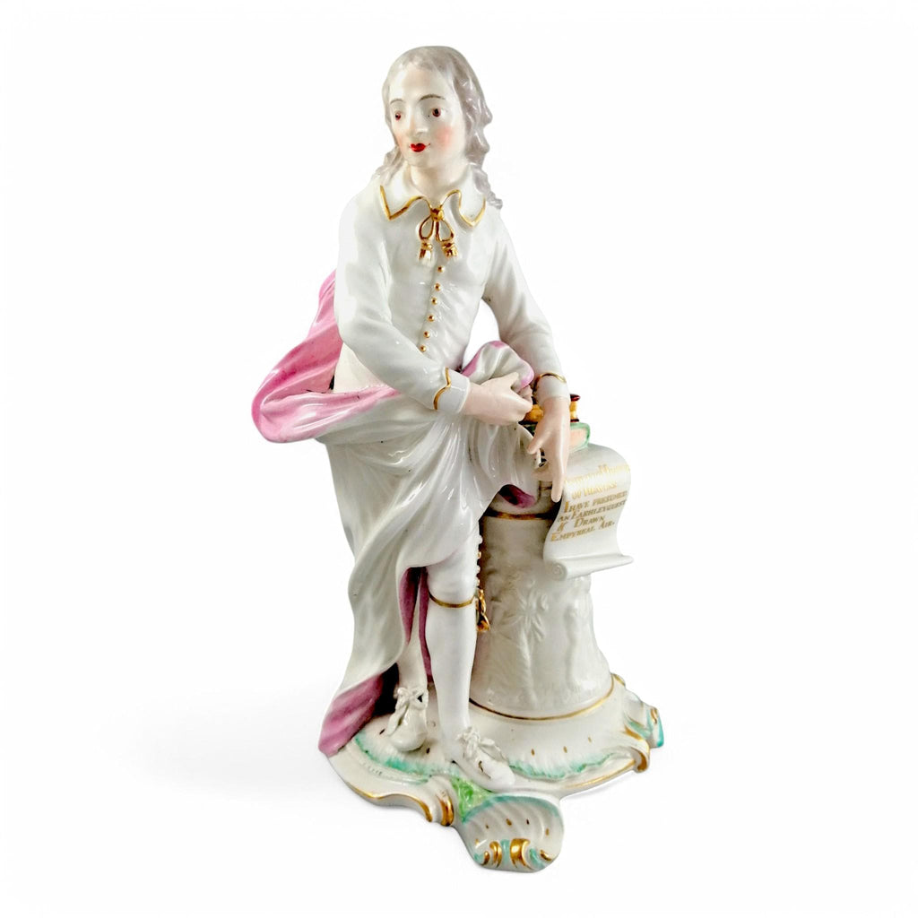 Antique Derby Porcelain John Milton Figurine, c. 1765