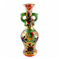 Rare Mason's Ironstone Vase: Pink & Green Dragons, Elephant Handles, c.1800-1816
