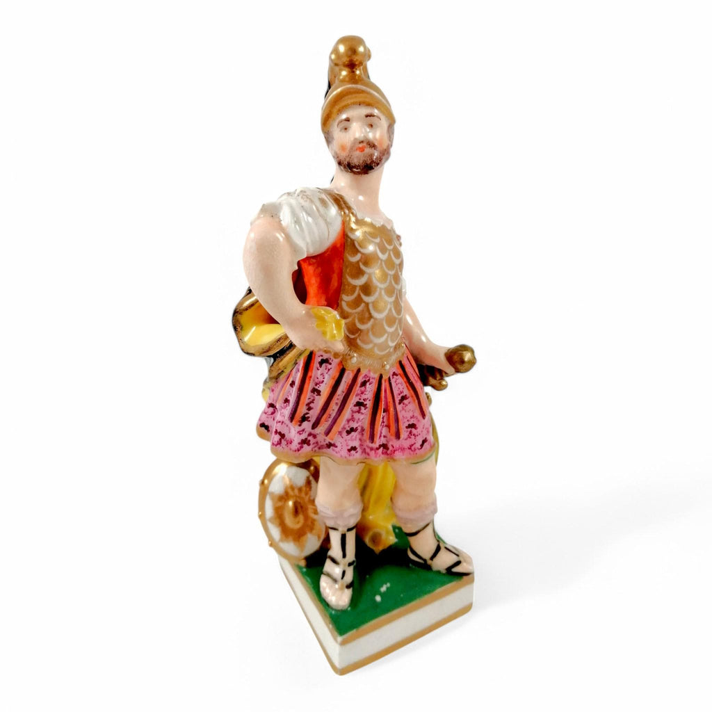 Antique Derby Porcelain Mars Figurine: Roman God of War, Bloor Period c. 1830