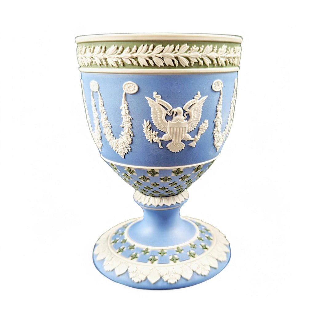 Wedgwood Tricolour Jasperware Goblet: Silver Jubilee 1977, Bermuda & USA