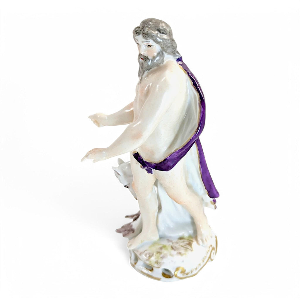 Samson & Cie porcelain figurines, Poseidon and Hephaestus, Greek mythology, Historicist style, Rococo Revival Old Paris porcelain, c. 1850s